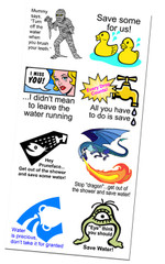 Fun Water Saving Message Temporary Tattoos | Conservation and Educational Product for all Ages