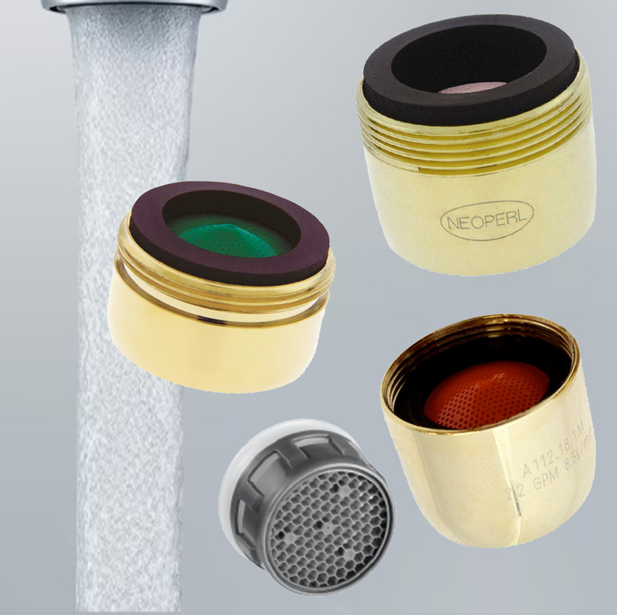 Neoperl Polished Brass Dual Thread, Male, Female 1.5 gpm Kitchen