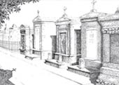 New Orleans Cemetary Ink Art