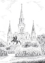 St. Louis Cathedral Ink Art