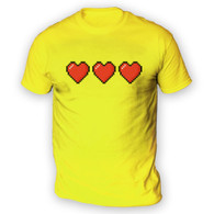 Trio of 16 Bit Hearts Mens T-Shirt