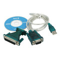 3' USB to RS232 DB9 Serial Cable + DB25 Converter for GPS, PDA, PC, Modem