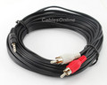 35' 3.5mm Stereo Male to 2 RCA Male Audio Cable