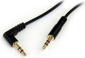 1 ft. Slim 3.5mm Male to 3.5mm Male Right Angle Stereo Audio Cable, Gold-Plated