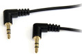 1 ft. Slim 3.5mm Male to Male Right Angle Stereo Audio Cable, Gold-Plated