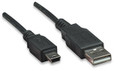 1 ft. USB 2.0 A Male to Mini-B 5-Pin Male Shielded Cable, Manhattan 322645