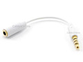 3.5 mm Stereo (TRRS) Male / (TRS) Female Adapter - White
