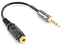 6 in. 3.5 mm Stereo (TRRS) Male / (TRRS) Female Adapter