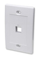 1 Outlet Flush Mount Wall Plate, White