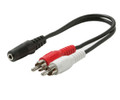 6-inch 3.5mm Stereo Jack to 2 RCA Plugs Y Splitter