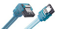 36" SATA-II Data Cable, 3GBps 180/90 Degree Plug, Blue