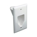 1-Gang Recessed Low Voltage Cable Wall Plate, White