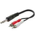 6in 1/4" Stereo Male to Dual RCA Male Audio Splitter