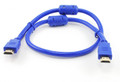 2 Ft High Speed HDMI Cable 1.3b 28AWG CL2 with Ferrite Cores Cable, Blue