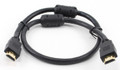 2 Ft High Speed HDMI Cable 1.3b 28AWG CL2 with Ferrite Cores Cable, Black