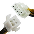 6" 2X2 4-Pin Male to 2x4 8-Pin Female Adapter