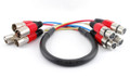 2ft Pro XLR 4-Channel M to F Balanced Audio Snake Cable, Red