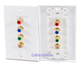 3-RCA Component (RGB) + F-Connector Wall-Plate, White
