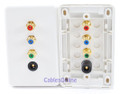 3-RCA Component (RGB) + Toslink A/V Wall-Plate, White