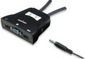 2-Port Mini USB KVM Switch with Audio and attached Cables, Intellinet 524599