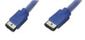 3 ft. eSATA to eSATA Round Data Cable, 3GBps I-I Shape Plugs, Blue