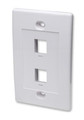 2 Outlet Flush Mount Wall Plate, White