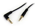 6 ft. Slim 3.5mm Male to 3.5mm Male Right Angle Stereo Audio Cable, Gold-Plated