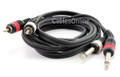 6ft. 2 - 1/4in (6.3mm) Mono Male to 2-RCA Male Audio Cable