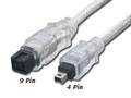 6 ft. IEEE 1394a 4 Pin to 9 Pin 1394b Firewire Bilingual Cable