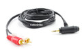 6ft. Gold-Plated 3.5mm Stereo Male/Female Pass-Through to 2-RCA Audio Cable