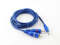 6 ft. Value-Series 3.5 mm (1/8") Male to 2-RCA Male Audio Cable, Blue
