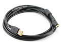 10 ft. USB 2.0 A Male to Mini 5-Pin Male Cable, Gold-Plated w/ Ferrite