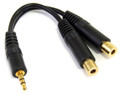 6in 3.5mm Male to Dual 3.5mm Female Stereo Splitter Y Cable, Gold - StarTech MUY1MFF