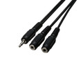6 inch 3.5mm Stereo 1 Male to 2 Female Audio Y Splitter