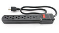 6 Outlet Surge Protector 90 Joules / 15 AMP Black Power Strip