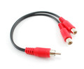 6 inch RCA Male to Dual Female Red Audio Y-Cable