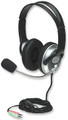 Classic Stereo Headset Flexible Metal Boom Microphone w/ In-Line Volume Control - Manhattan 175555