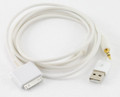 Audio and Sync Cable for iPhone / iPod, Apple Dock Connector to USB & 3.5mm Audio