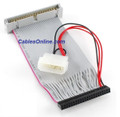 4" long 40-Pin Male to 44-Pin Female Cable with 4-Pin Molex Power Connector