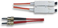 5 Meter, 16.40' ST to SC Multimode Duplex Fiber Optic Cable
