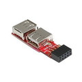 Motherboard 10-Pin Header (2X5) to Dual USB 2.0 A-Type Ports Adapter