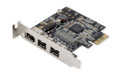 FireWire 1394b/1394a (2B1A) PCI Express Card with Low Profile and Standard Brackets