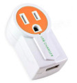 Rotatable AC Power Electric Outlet with Extra USB Charge Port, Orange