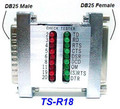 RS232 DB25 M/F 18 LED Multi-Line Tester