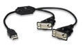 USB to Dual Serial RS232 Cable Adapter, Manhattan 174947