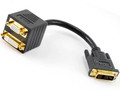 DVI-I (Digital-Analog) Male / VGA/DVI-I Female Y-Splitter Adapter