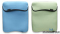 Reversible Notebook Computer Pouch, Green/Blue, Fits Most Widescreens Up to 10"