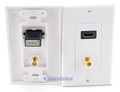 HDMI + F-Connector A/V Wall Plate, White