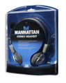 Stereo Headset with Flexible Metal Boom Microphone and In-Line Volume Control, Manhattan 175517