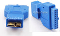 USB 3.0 Box Header 20-Pin Female to Micro-B Male Adapter - Gold Plated